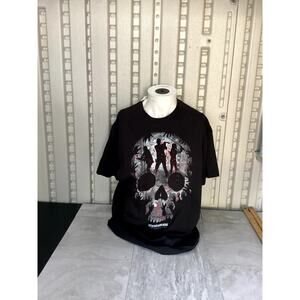 AMC Walking Dead Men’s T-Shirt XL Skull Graphic Blood Splatter 2016 Gothiccore